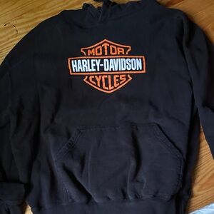 Harley-Davidson Black and Orange Hoodie